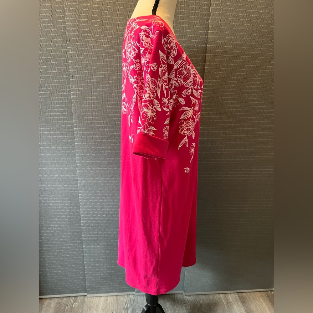 Karen Scott Sport Floral Midi Shirtdress - Picture 4 of 7